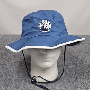Minnesota Timberwolves Bucket Hat Fanwear Blue White Trim Logo NBA Basketbal